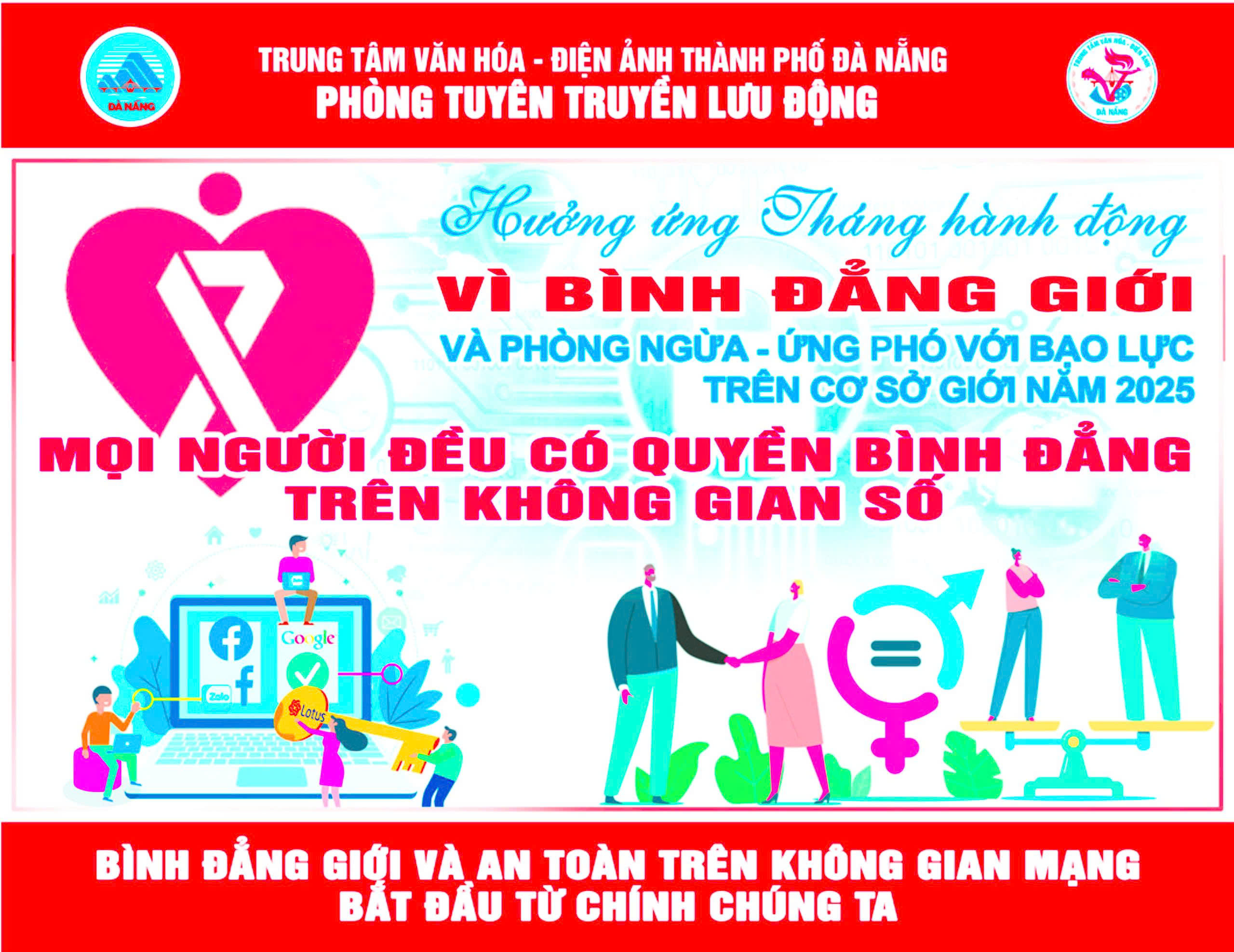 Trung tâm Văn hóa – Điện ảnh thành phố Đà Nẵng tổ chức tuyên truyền bằng xe lưu động nhân Tháng hành động vì bình đẳng giới và phòng ngừa, ứng phó với bạo lực trên cơ sở giới năm 2025.