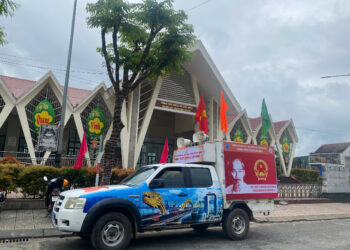 Tuyên truyền Bầu cử đại biểu Quốc hội khóa XVI và đại biểu Hội đồng nhân dân các cấp nhiệm kỳ 2026-2031 bằng xe lưu động